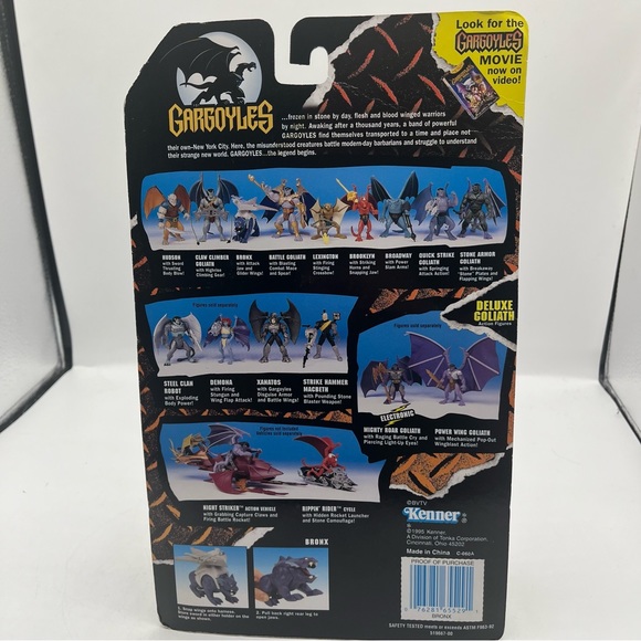 VINTAGE Kenner Gargoyles BRONX Action Figure with Attack Jaw and Wings 1995 - Picture 4 of 10